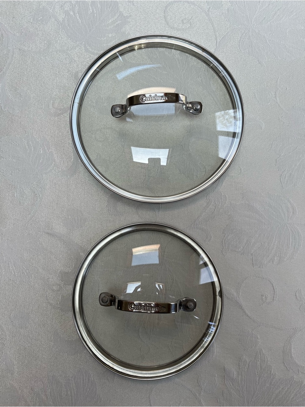 Cuisinart Clear Glass Pot Lids with Stainless Handles - Set of 2